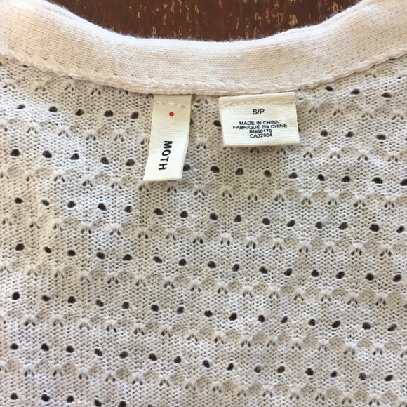 ANTHROPOLOGIE MOTH CARDIGAN CREAM POINTELLE PEPLUM - Picture 8 of 8